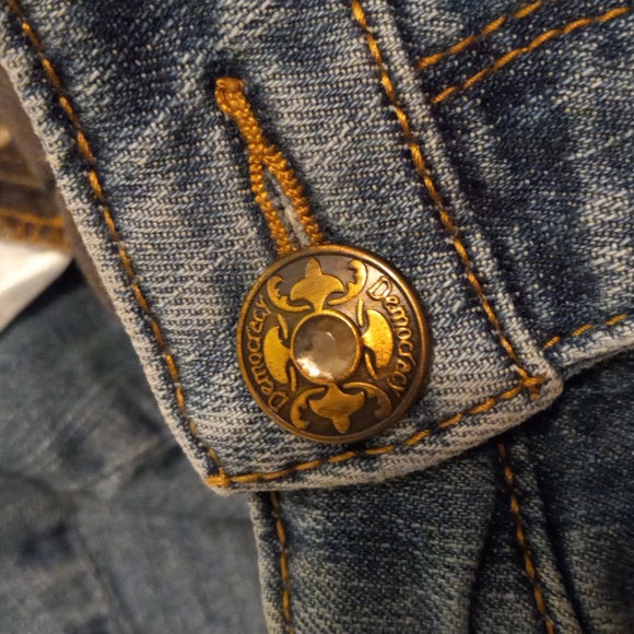 Democracy Flexellent Jeans Womens 14 Sequin Accent Factory Distressed - Picture 7 of 15